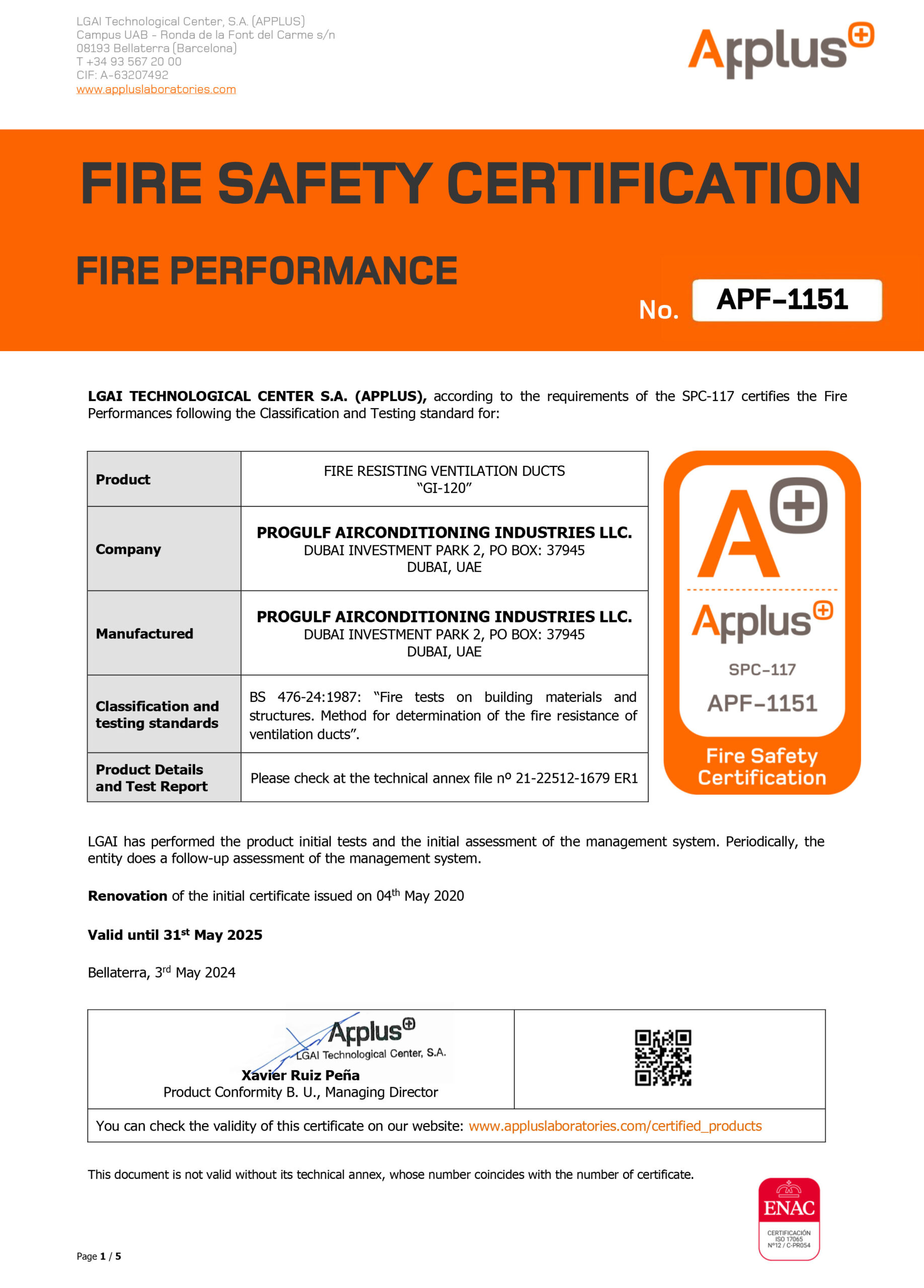 Fire Rated Kitchen Extract - Non Coated